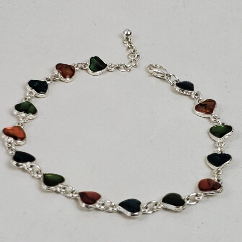 Vintage Hippie Style Love Heart Beaded Bracelet 10 Inch - Picture 3 of 5
